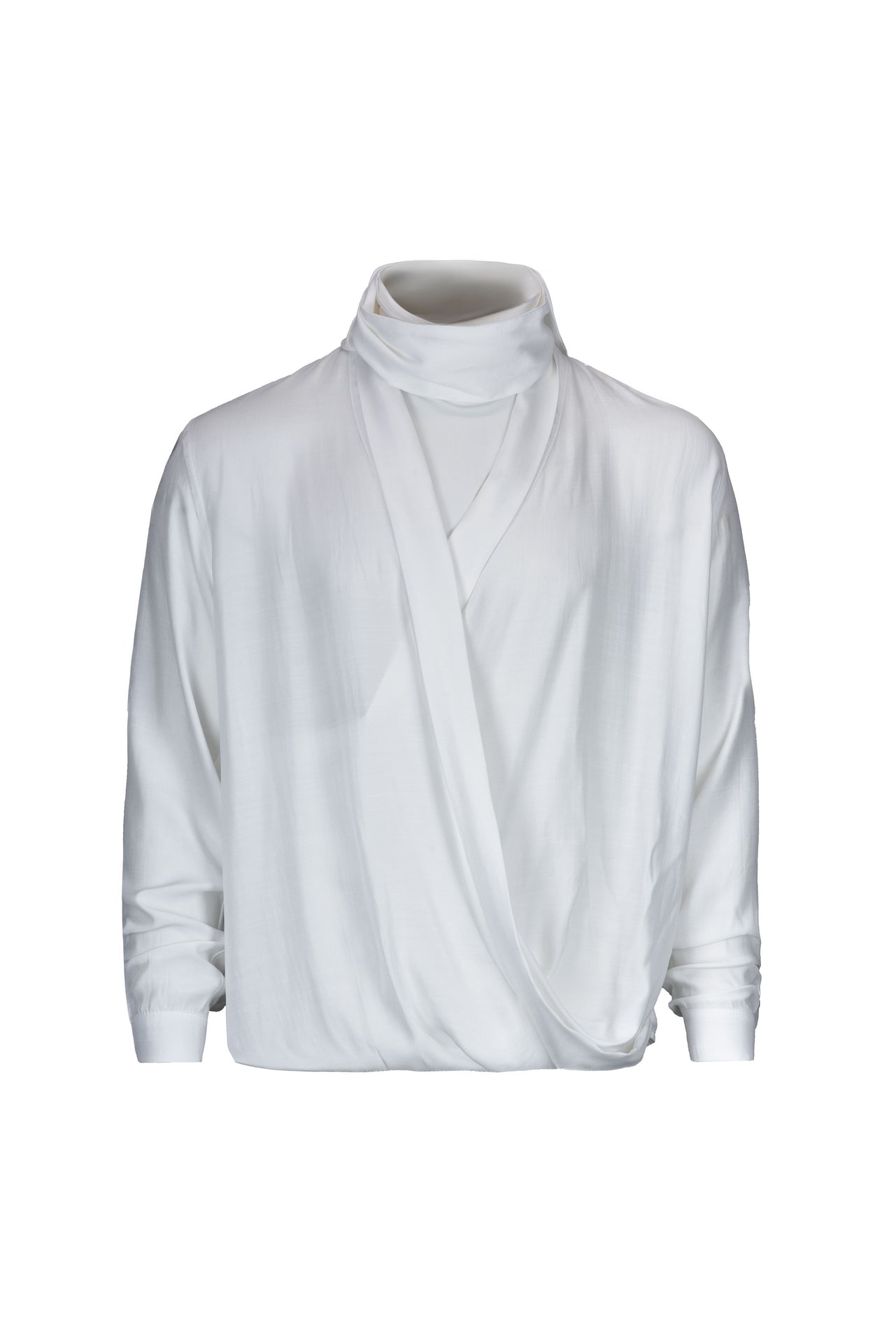 Long sleeve cross-neck shirt