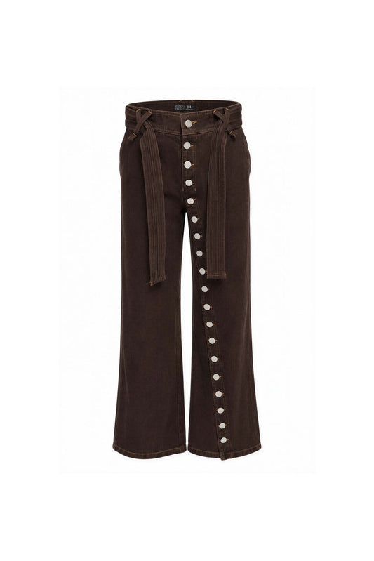 Dark Chocolate Button Denim