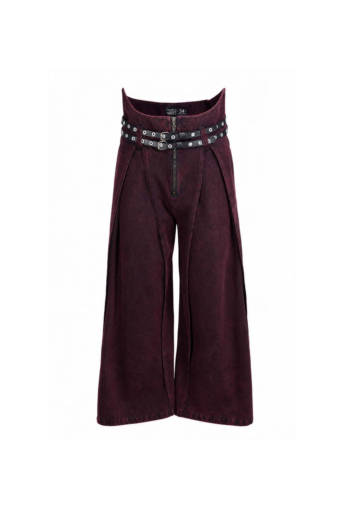 Pantalones Devil de pernera extra ancha en color vino