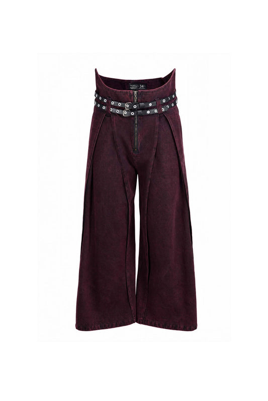 Devil Ultra Wide-Leg Pants wine