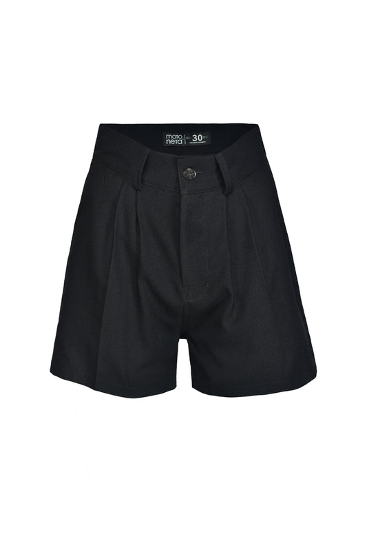 Black mini baggy press-on shorts