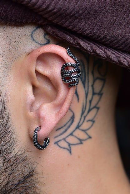 Silver octopus earring
