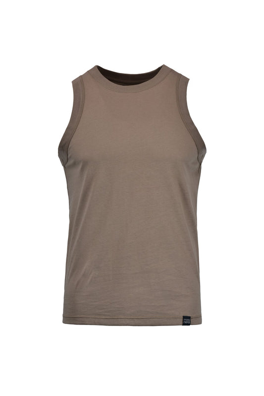 Beige sleeveless T-shirt