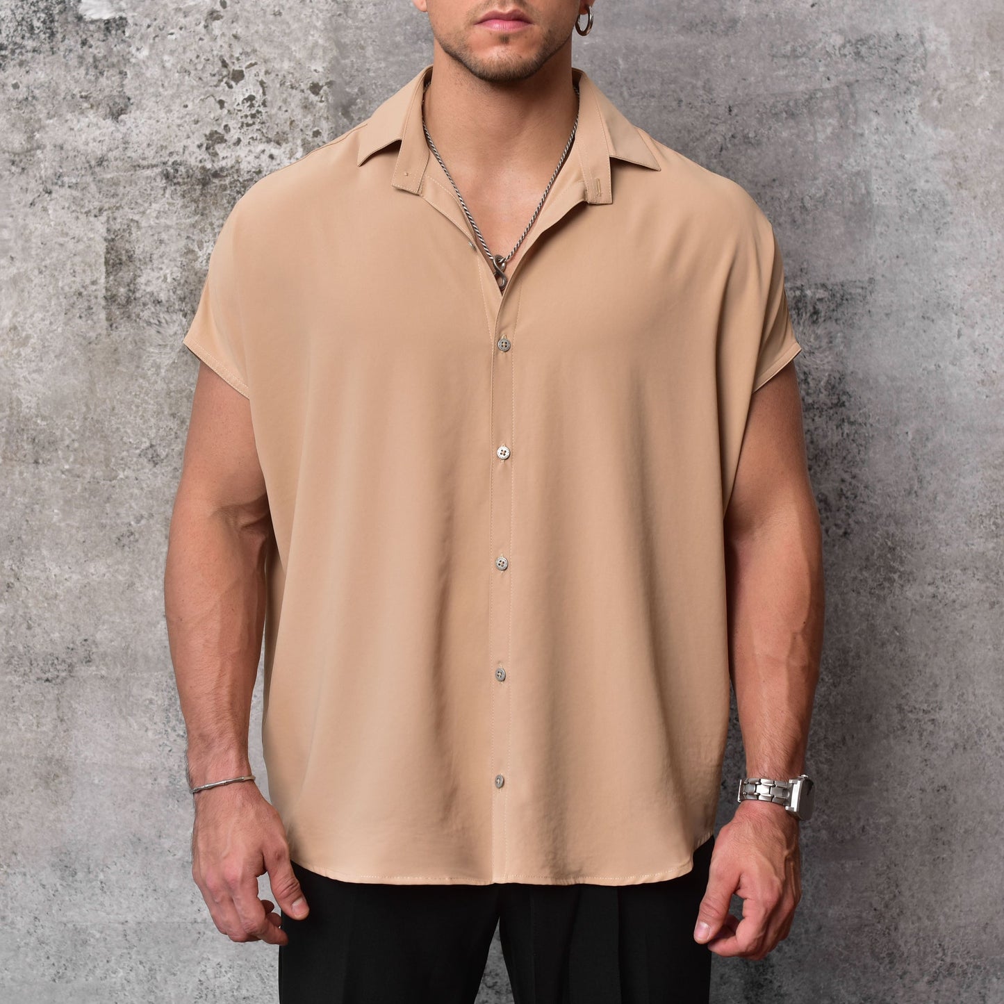 Oversized Batwing beige Blouse