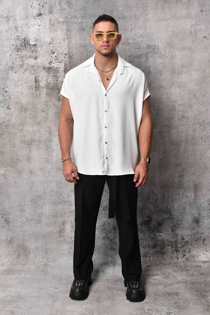 Oversized Batwing white Blouse