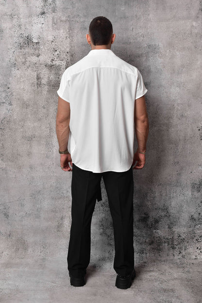 Oversized Batwing white Blouse