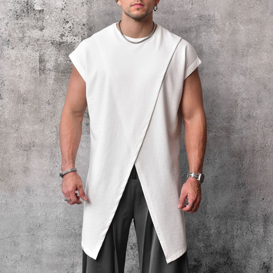 White asymmetric fighter t-Shirt