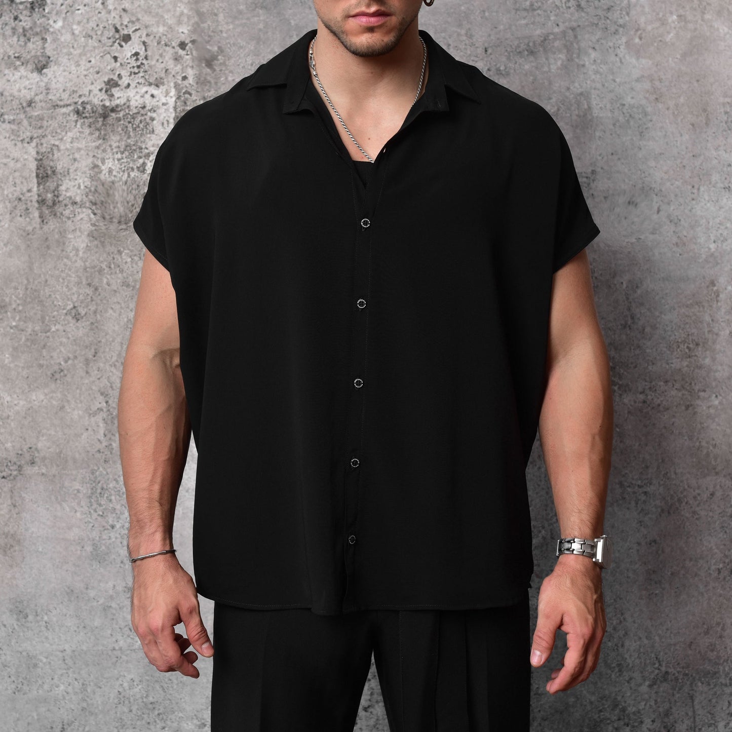 Oversized Batwing black Blouse