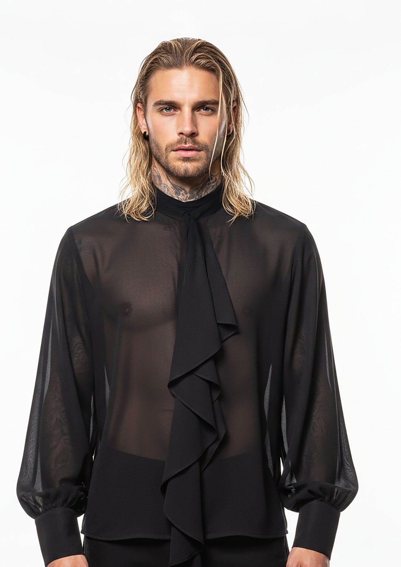 Elora Ruffled Sheer Shirt