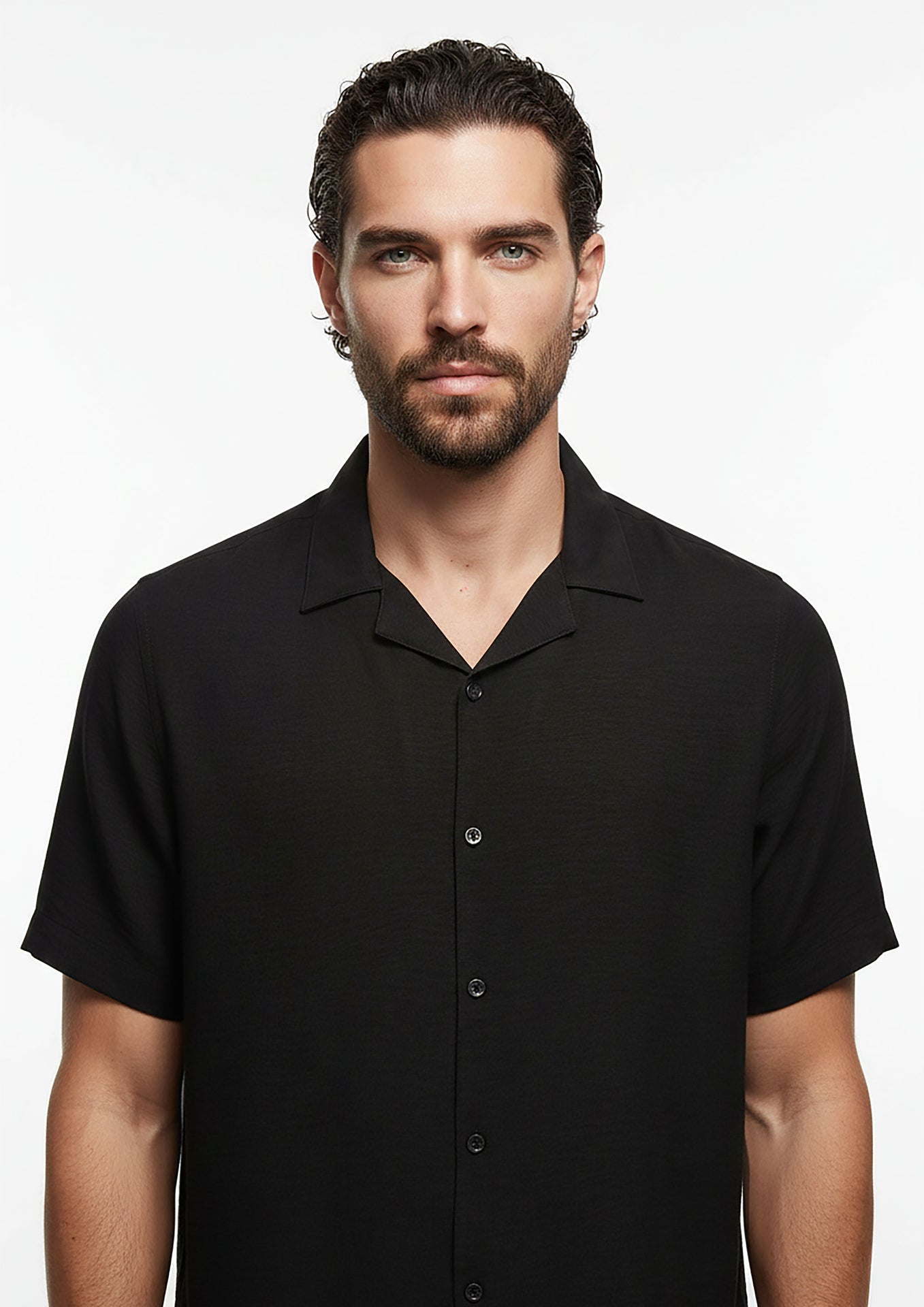 Black bowling regular fit shirt