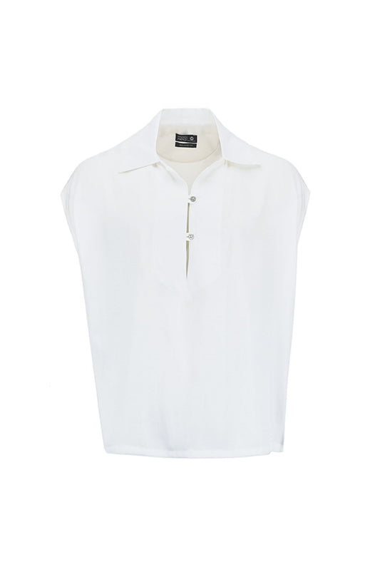 White Sleeveless Shirt