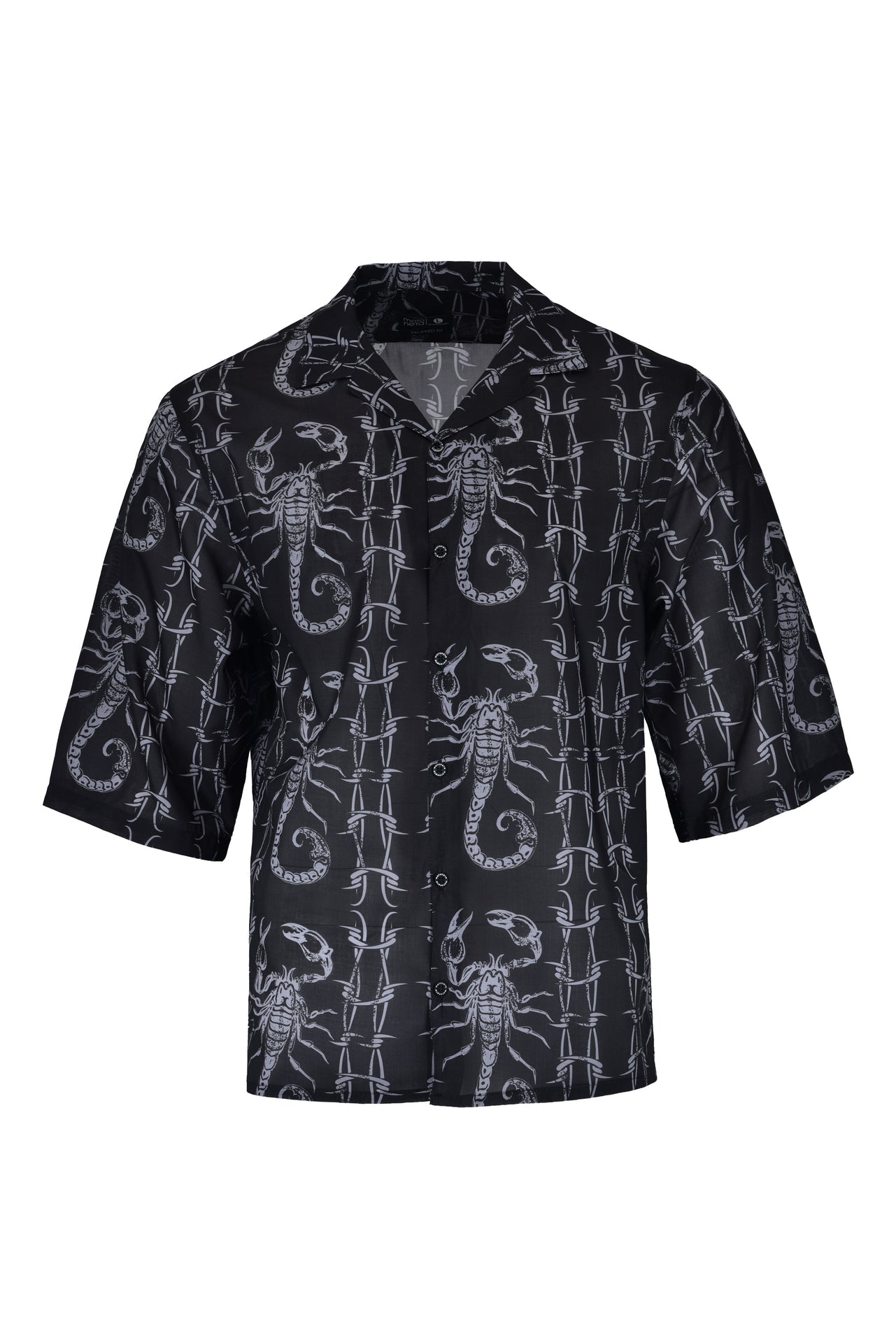 Scorpio Wire Black Boxy-Fit Shirt