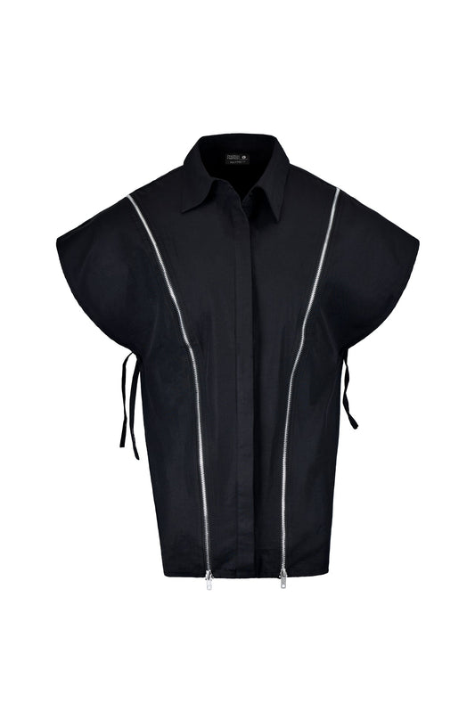 Black double-zip shirt
