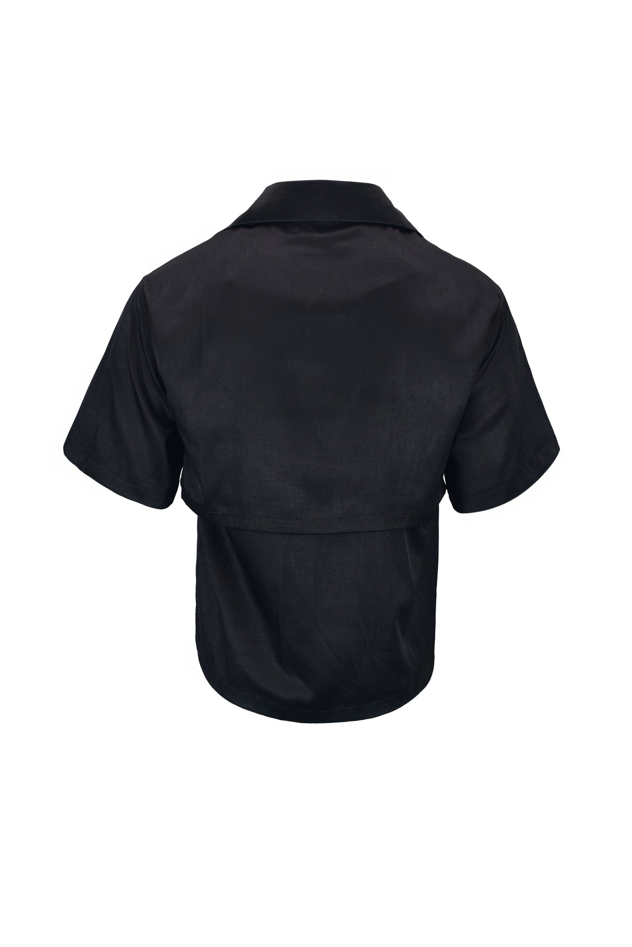 Black Relaxed-Fit Satin Shirt