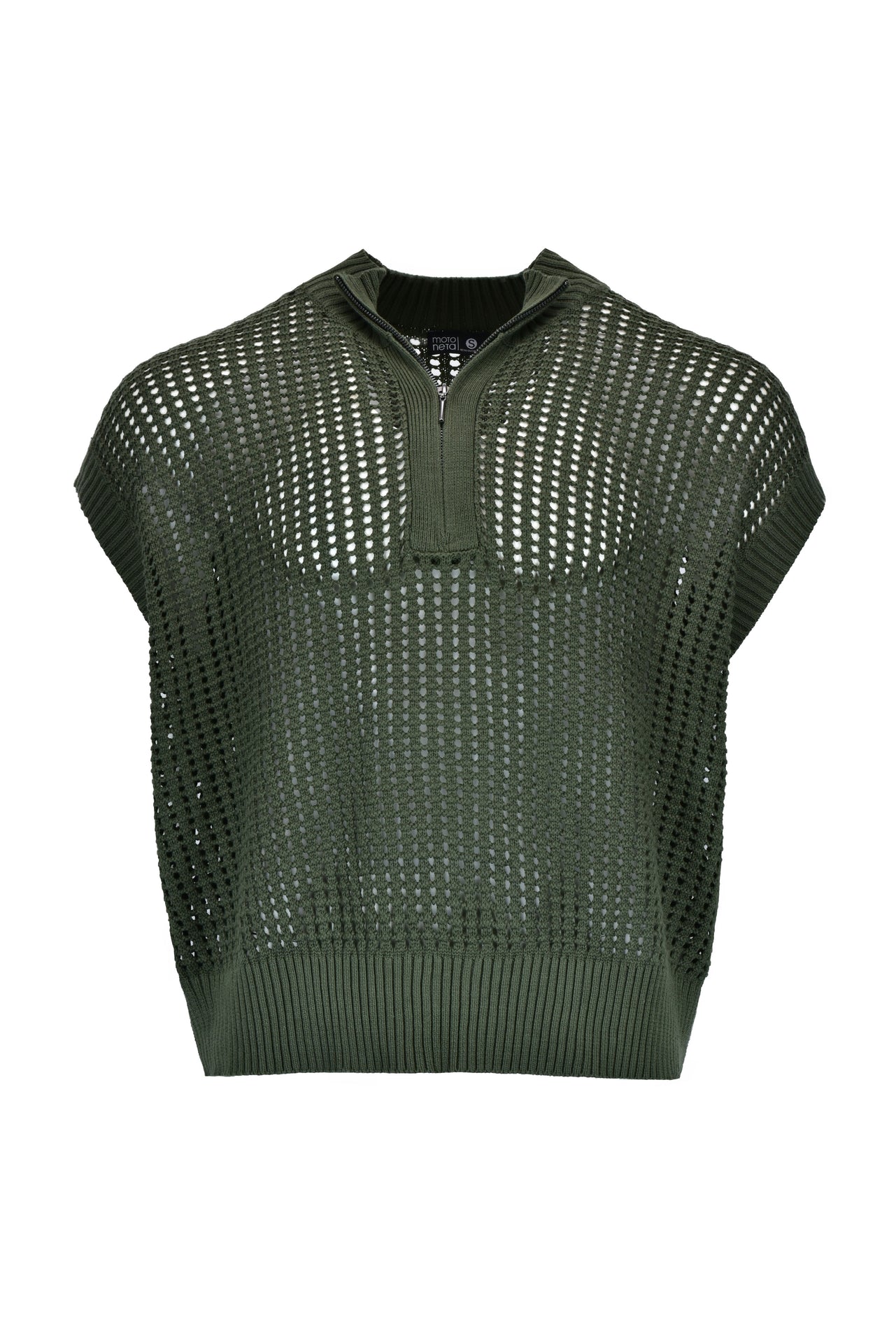Pine Green Grid Knit T-Shirt