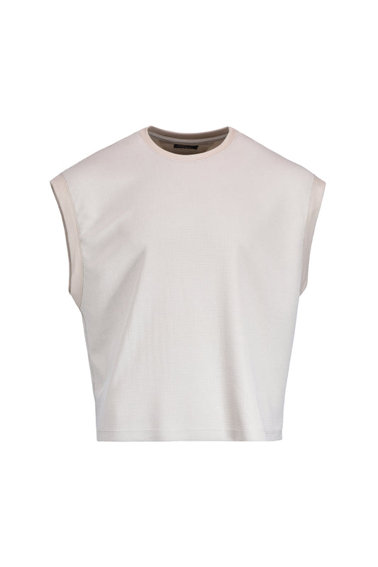 Beige triad sleeve t-shirt