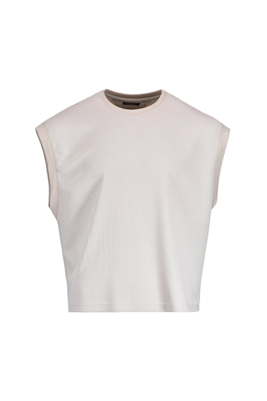 Beige triad sleeve t-shirt