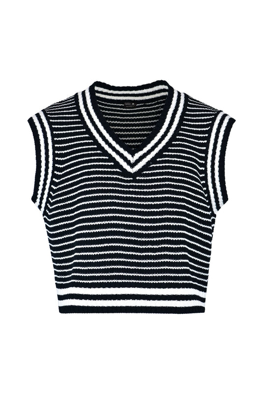 Striped knit vest