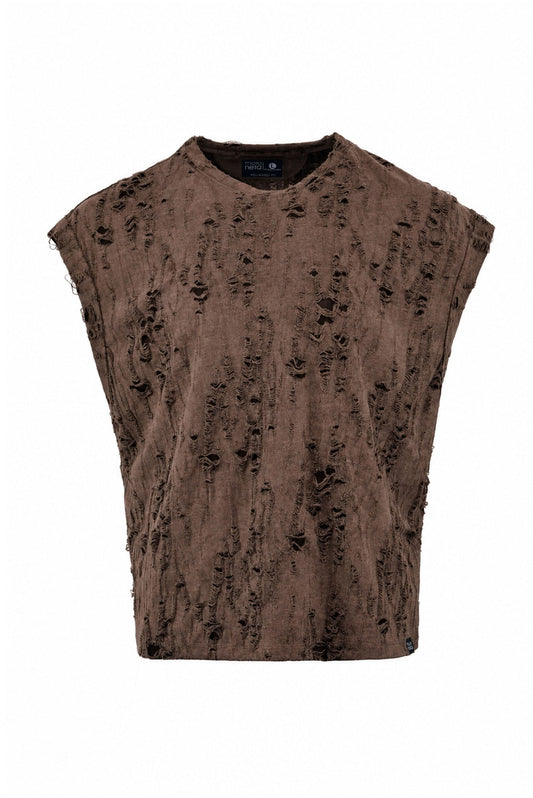 Dust Ruin Brown Sleeveless T-Shirt