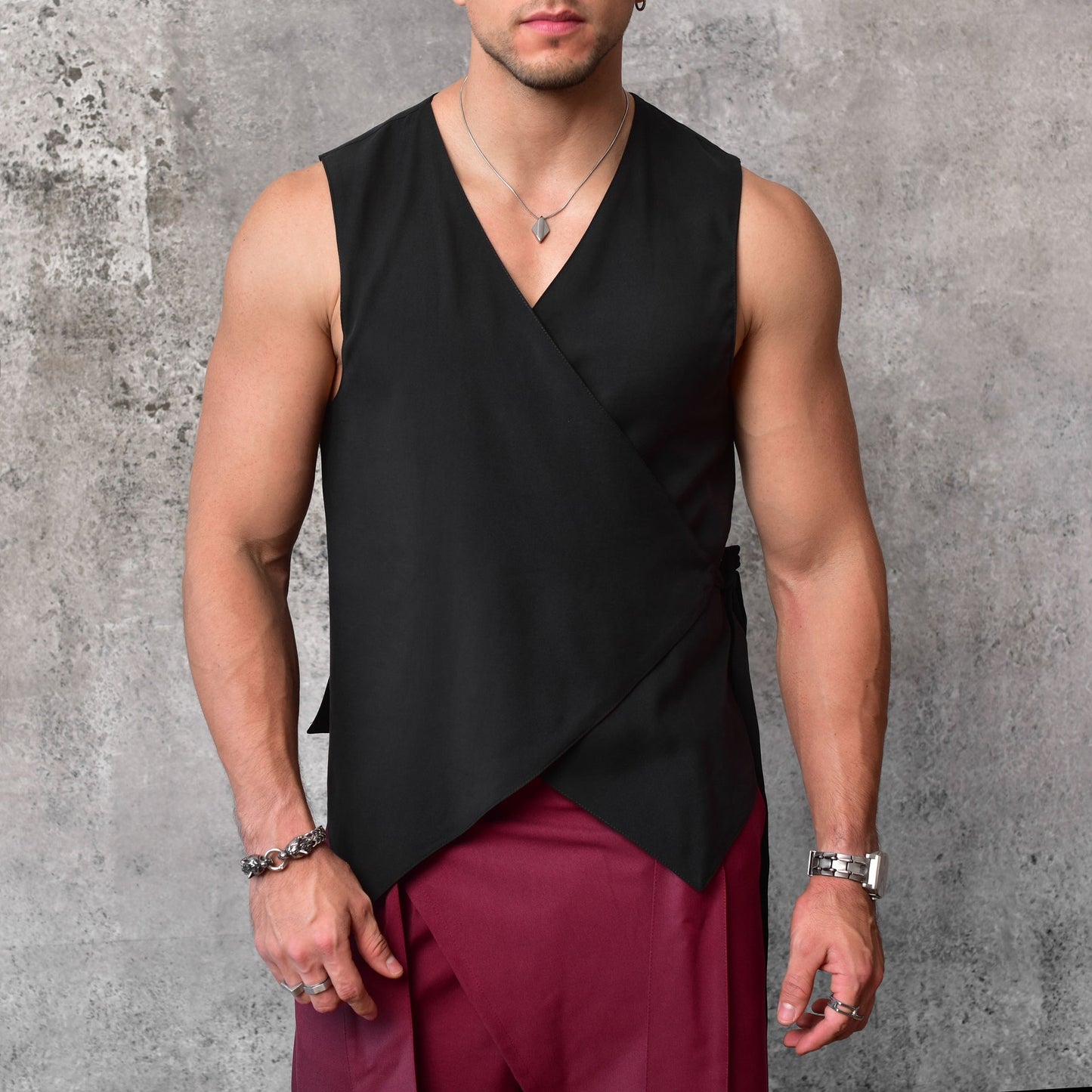 Black Bali Wrap Vest