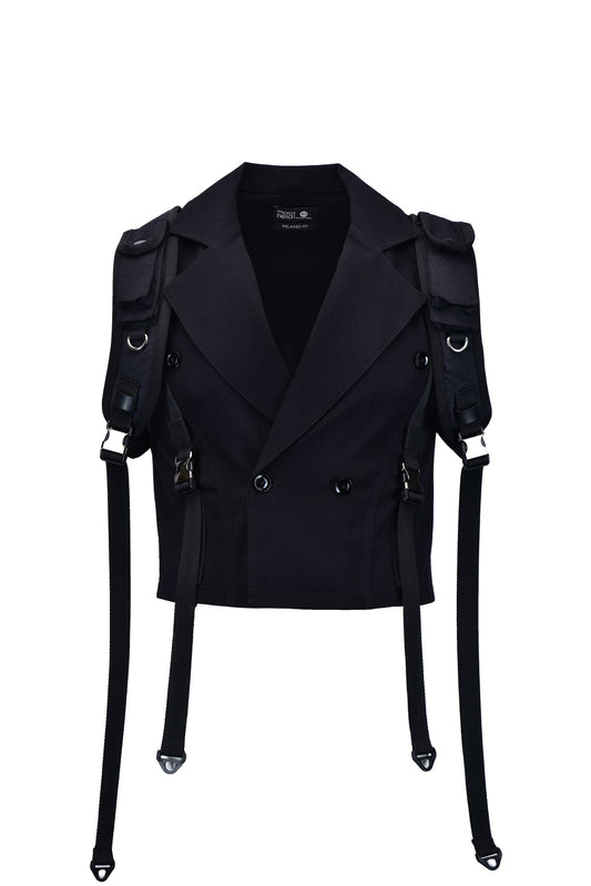 Black Old Money Techwear Vest