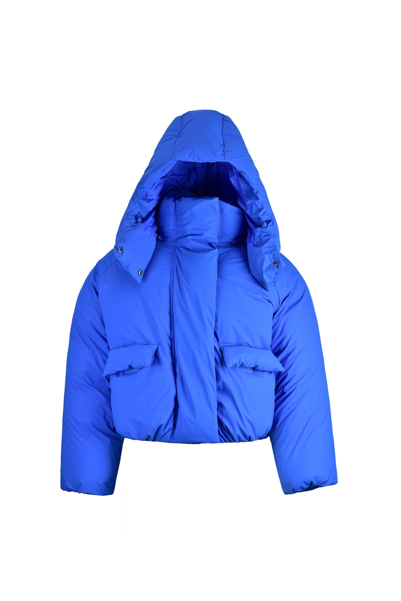 Blue puffer jacket