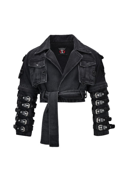 Tactical techwear Black Denim Jacket