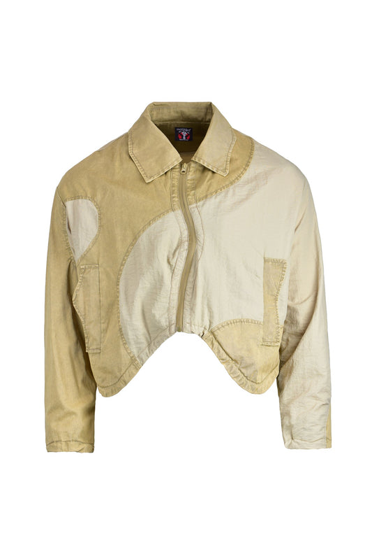 Short beige two-tone jacket