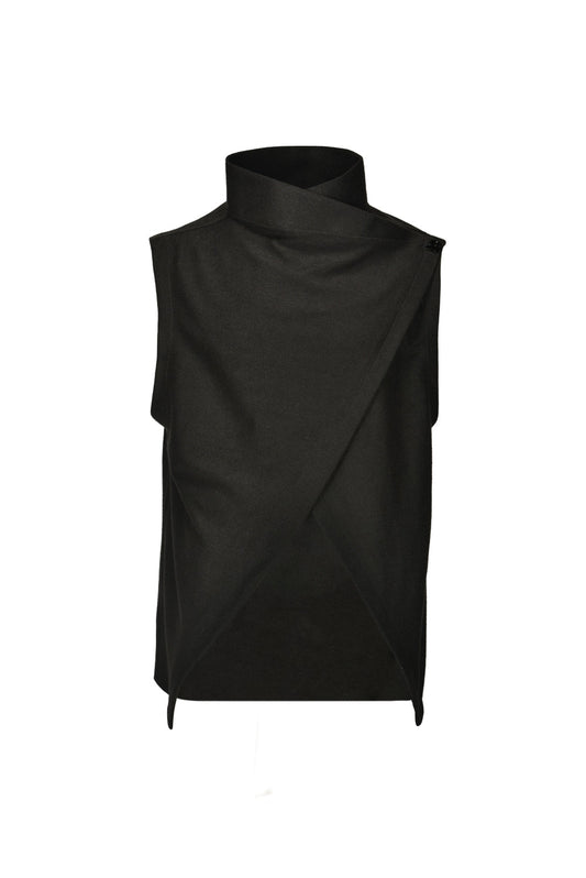Black Oversized Wrap Shirt