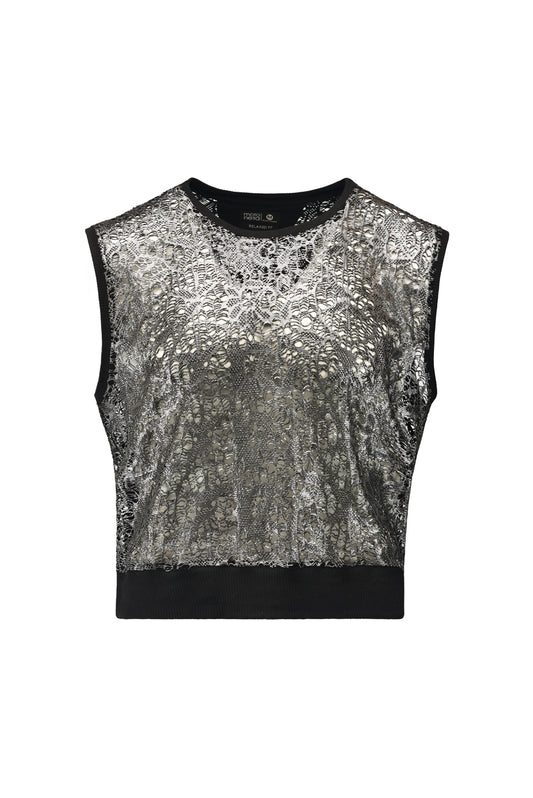 Crop top relaxed fit silver