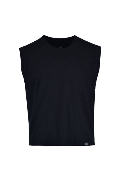 Camiseta corta negra sin mangas