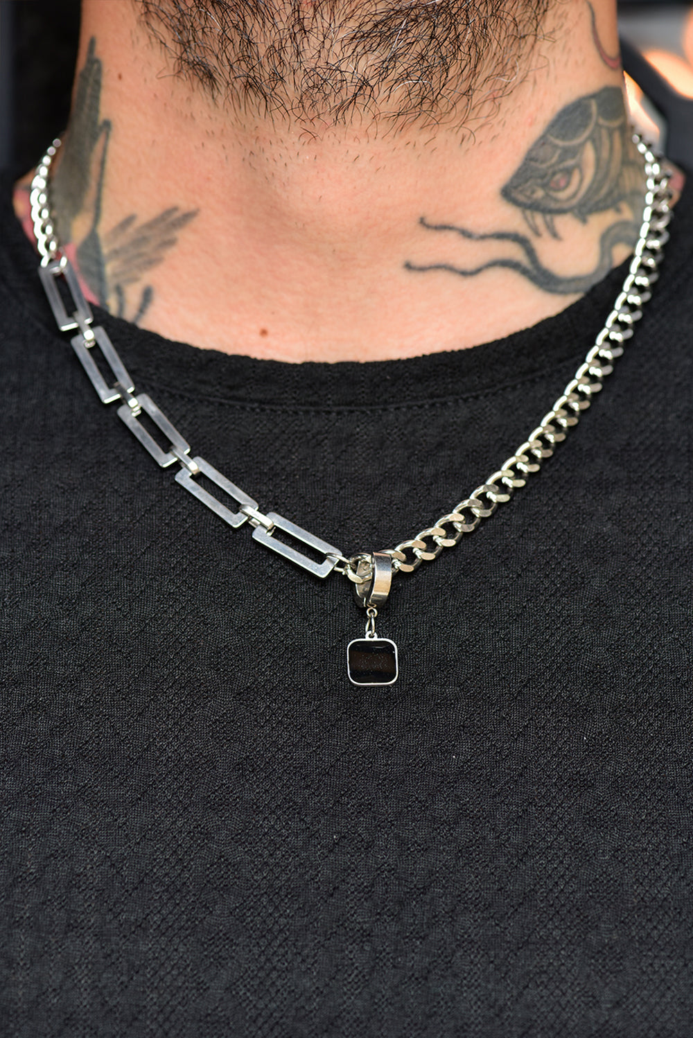 Silver Cuban chain 6mm x 55cm