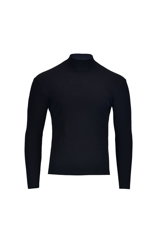 Slim fit turtleneck rib knit dress
