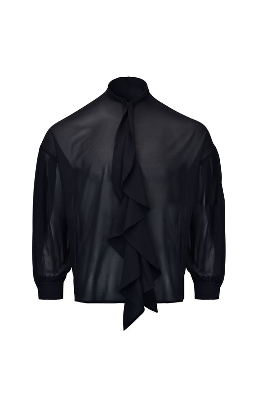 Elora Ruffled Sheer Shirt