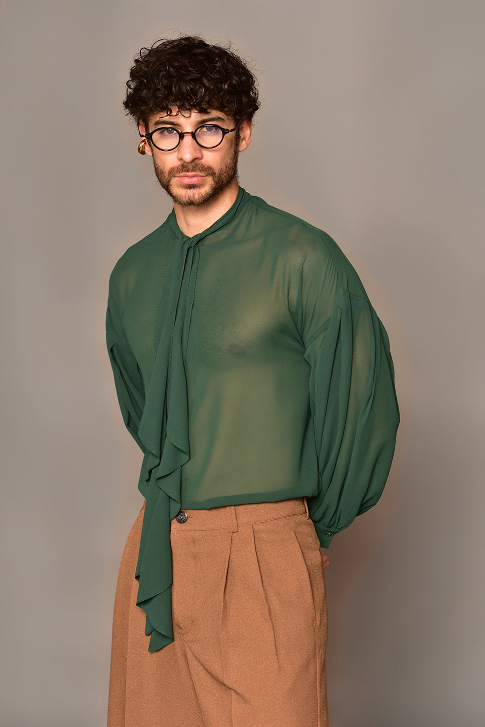 Elora Ruffled Sheer Shirt