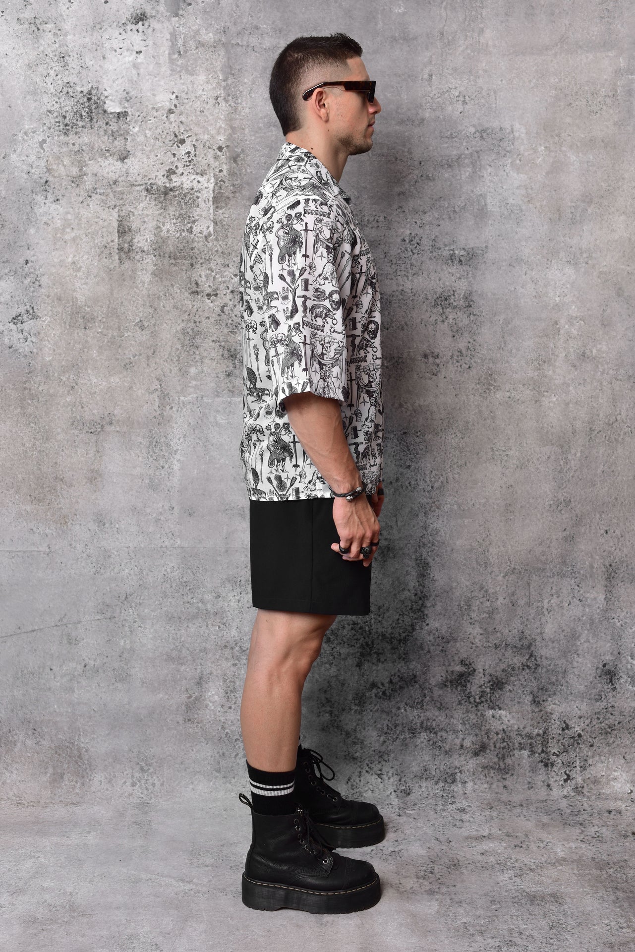 Black mini baggy shorts