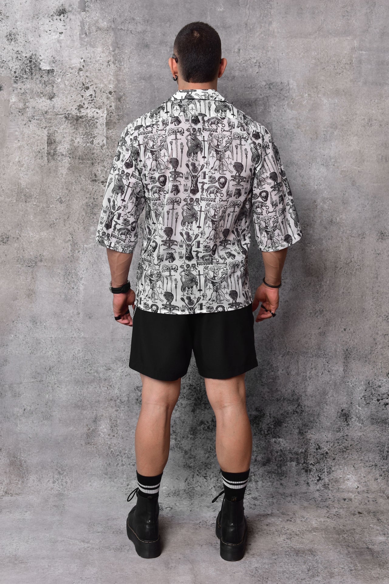 Black mini baggy shorts