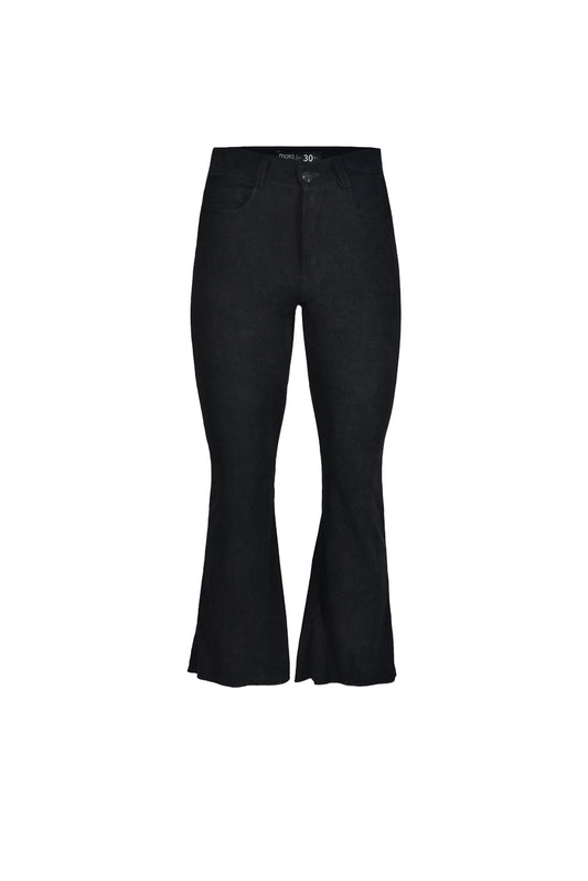 Black corduroy flared pants