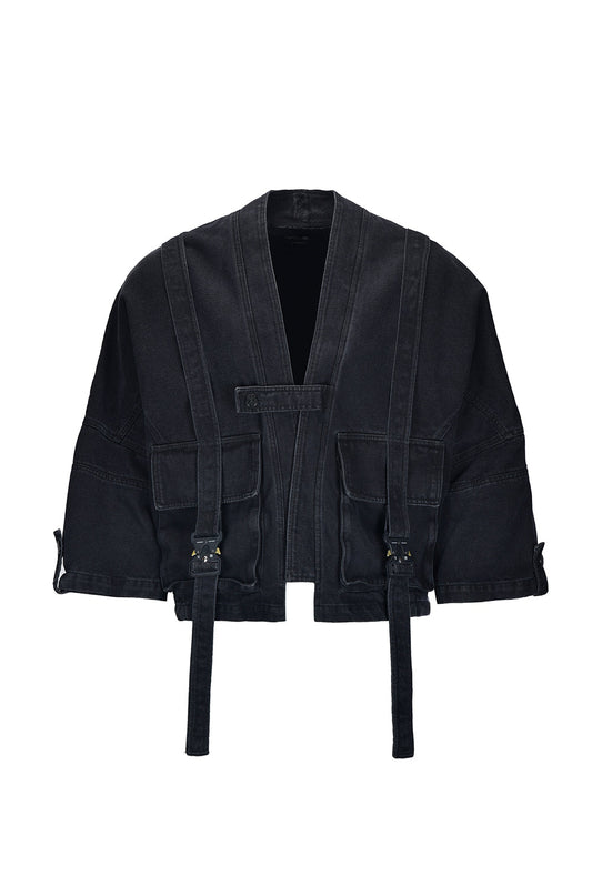 Kimono cargo denim black