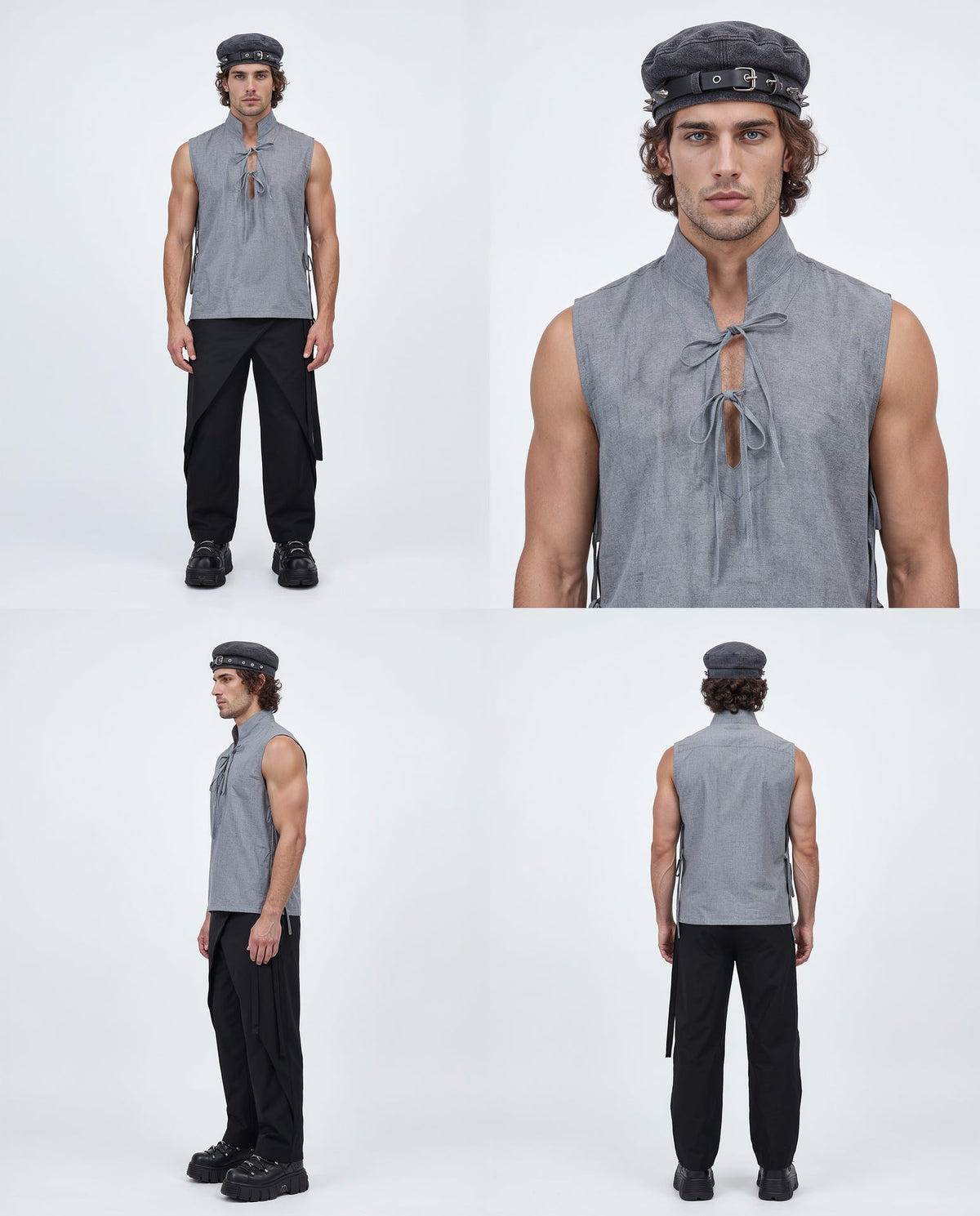 Gray laces shirt