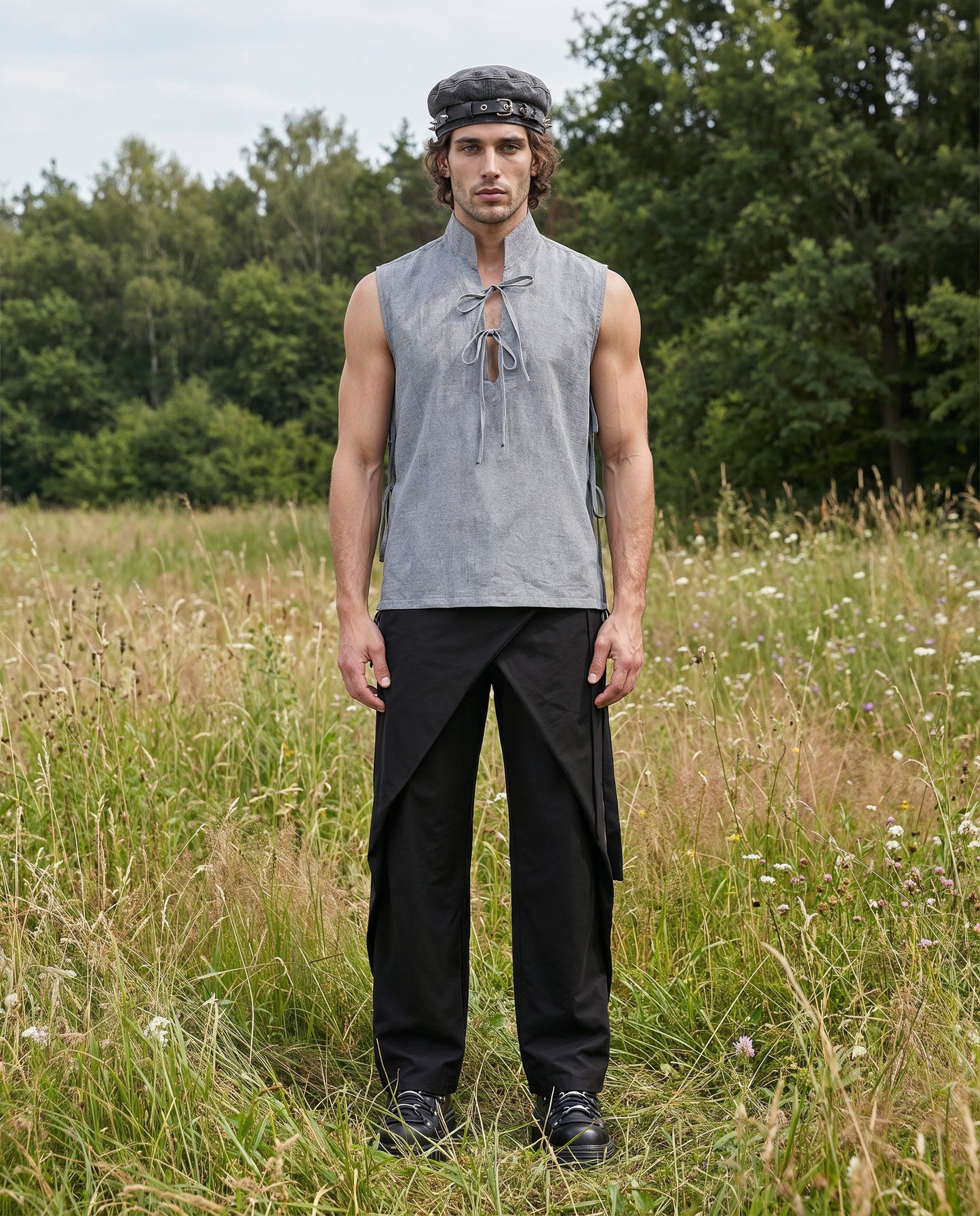 Gray laces shirt