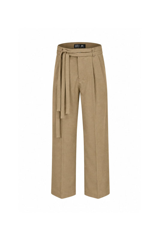 Pantalón mocca baggy double strap