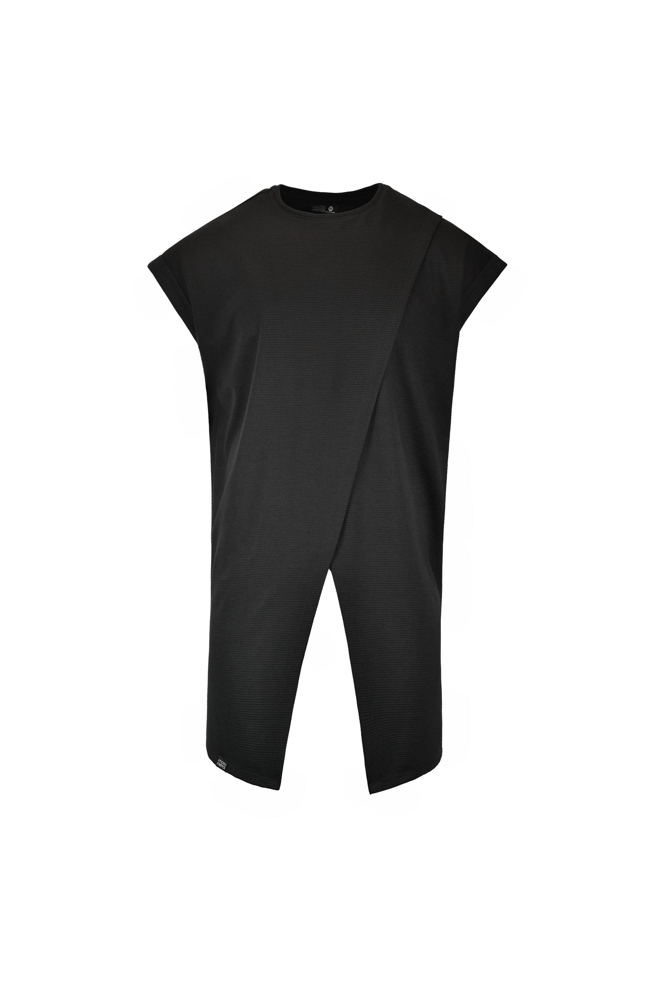 Black asymmetric fighter t-shirt