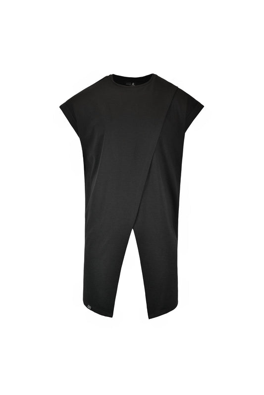 Black asymmetric fighter t-shirt