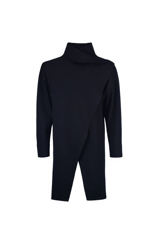 Long sleeve cross-neck shirt