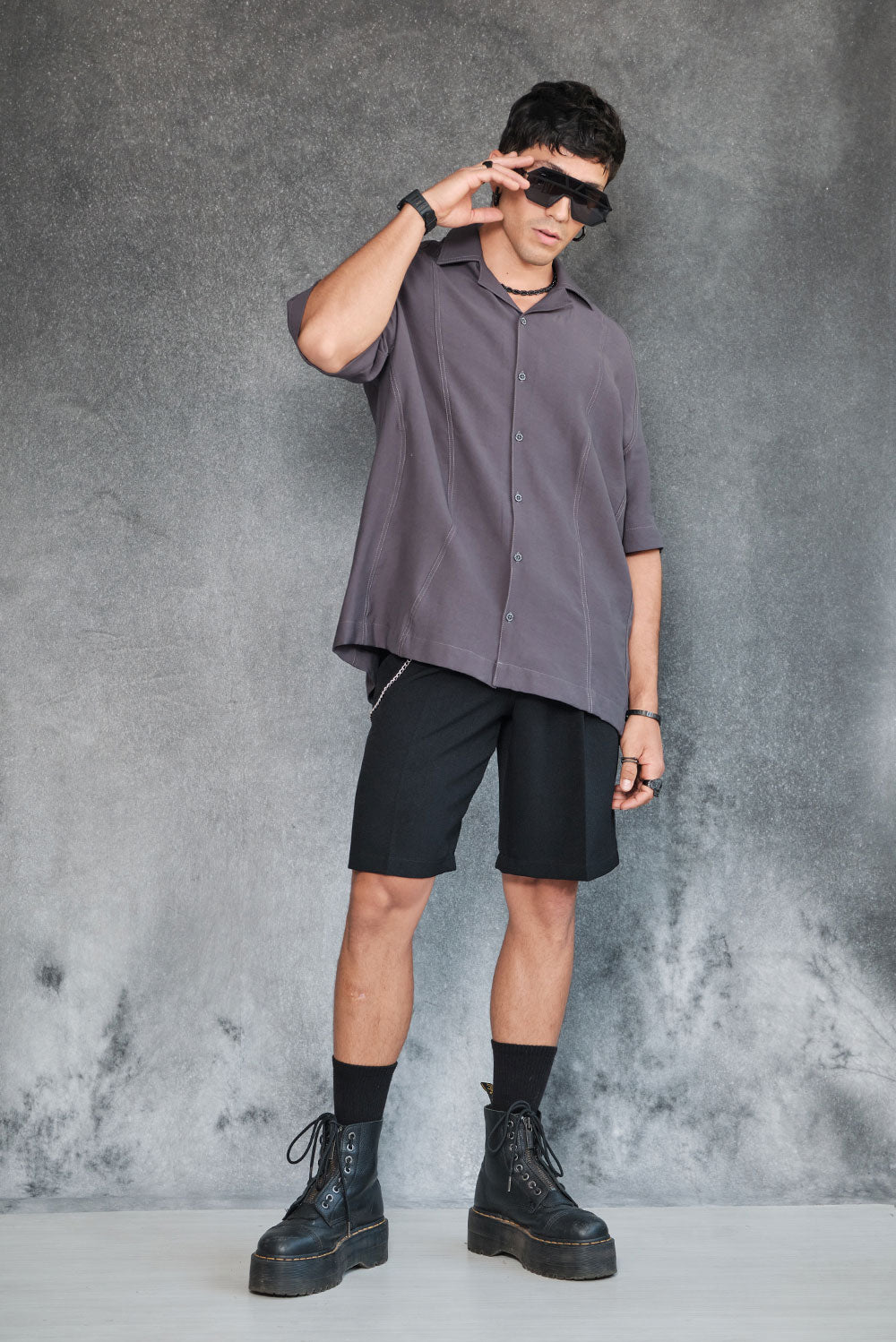 Boxy fit shirt grey