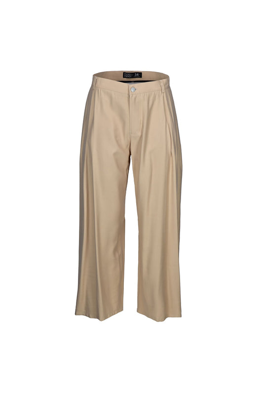 Ultra wide leg beige pants