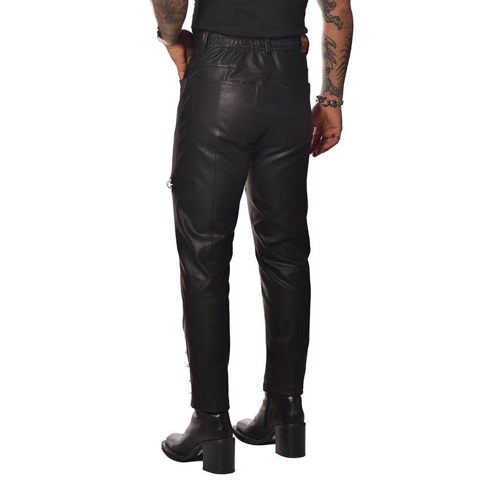 Tapered hoops pants with eyelets