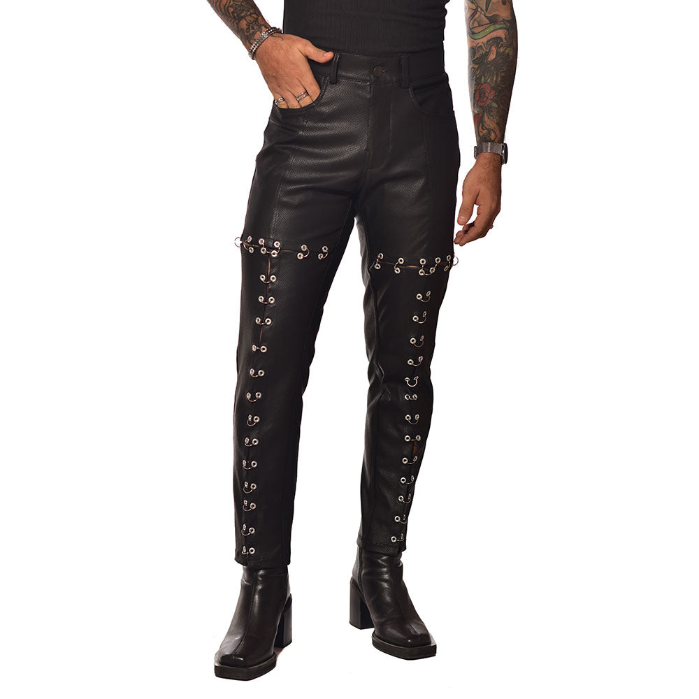 Tapered hoops pants with eyelets
