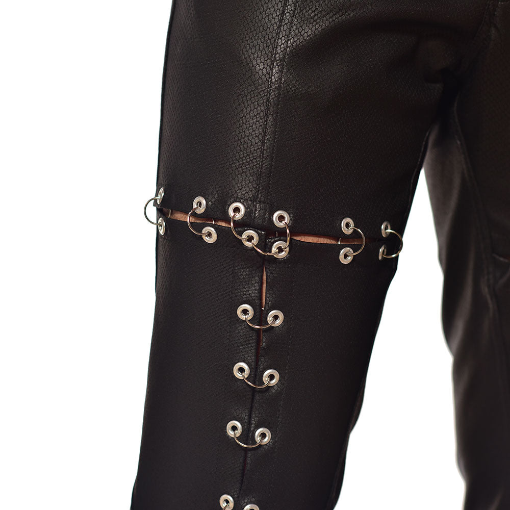 Tapered hoops pants with eyelets